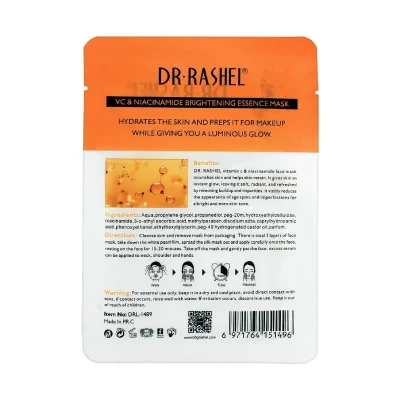 Dr. Rashel VC Vitamin C Niacinamide & Brightening Essence Face Mask, 28g