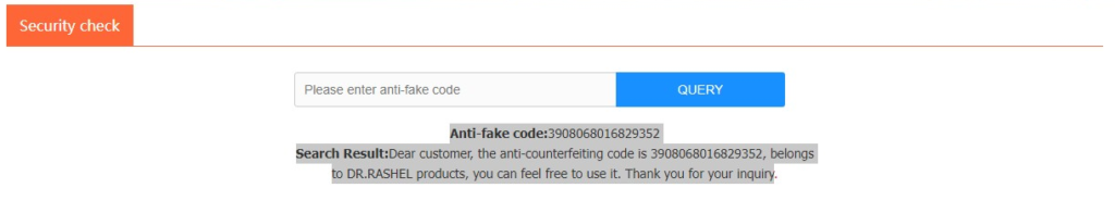 how to check Dr rashel products are original or fake?